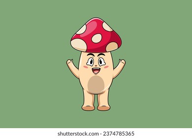 Cute Mushroom Character Design Illustration