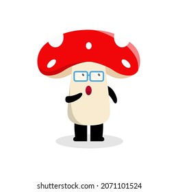 cute mushroom character illustration design