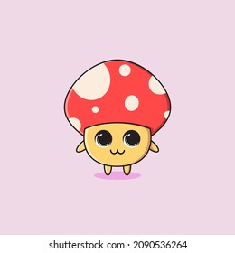 Cute mushroom character illustration design