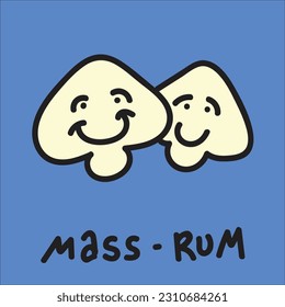 Cute Mushroom Character Vector Illustration