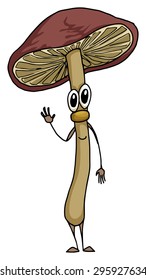 Cute mushroom character, vector illustration