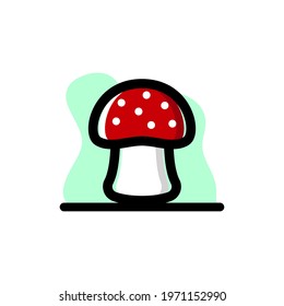 Cute Mushroom Conceptual Icon Vector Design Illustration eps10