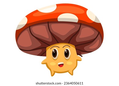 Cute Mushroom Design Character Illustration