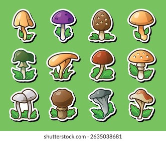 Cute Mushroom Digital Asset Available for Sticker and Video Games Background Concept.