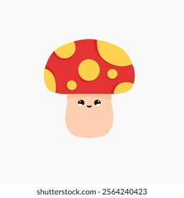 a cute mushroom element design vector