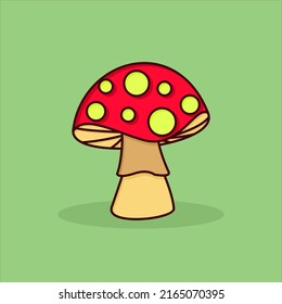 cute mushroom in a flat style vector illustration