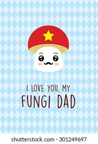 cute mushroom fungi dad card