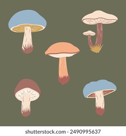 Cute Mushroom Fungi Fungus Food Illustration Vector Cartoon Sticker