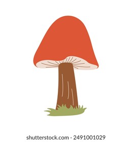 Cute Mushroom Fungi Fungus Food Vector Illustration Sticker in the Park