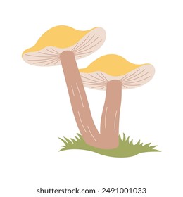 Cute Mushroom Fungi Fungus Food Vector Illustration Sticker in the Park