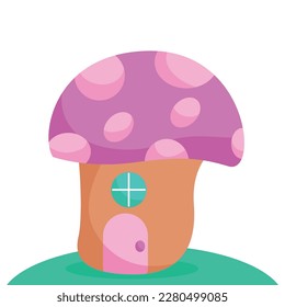 cute mushroom house . vector illustration