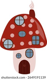 Cute mushroom house vector illustration. Great for children’s books, fantasy themes, fairy tales, posters, and creative projects.