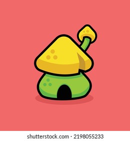 Cute mushroom icon flat design