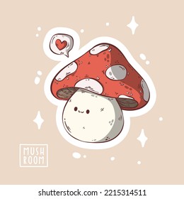 a cute mushroom illustration design