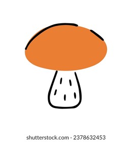 Cute mushroom illustration in doodle style