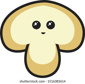 Cute mushroom, illustration, vector on white background.