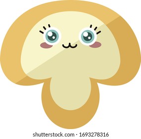 champiñón, ilustración, vector sobre fondo blanco