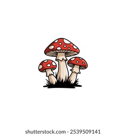 Cute Mushroom Logo Isolated Vector Icon
