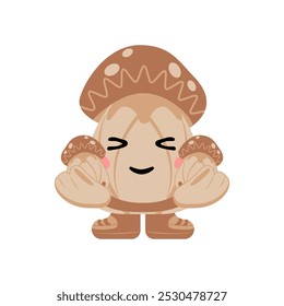 Cute Mushroom Mascot Character Illustration