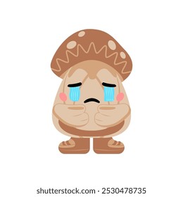 Cute Mushroom Mascot Character Illustration
