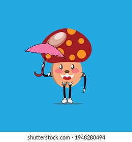 cute mushroom mascot vector design