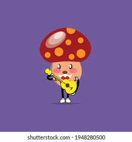 cute mushroom mascot vector design