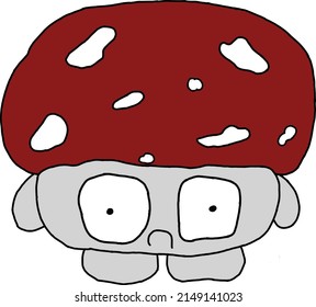 Cute mushroom monster vector, hand drawn, cartoon movie character concept.