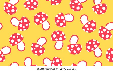 Cute mushroom pattern background vector design
