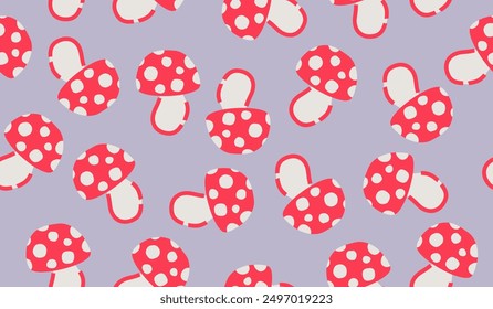 Cute mushroom pattern background vector design