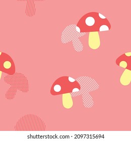 Cute Mushroom Polka Dot Seamless Background Stock Vector (Royalty Free ...