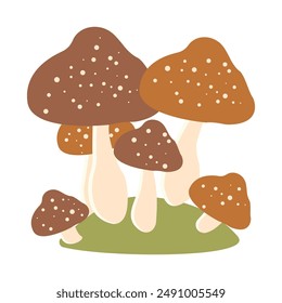 Cute Mushroom Polka Dots Fungi Fungus Food Vector Illustration Sticker