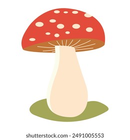 Cute Mushroom Polka Dots Fungi Fungus Food Vector Illustration Sticker