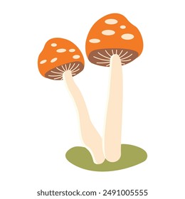 Cute Mushroom Polka Dots Fungi Fungus Food Vector Illustration Sticker