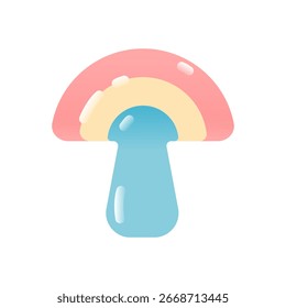 Cute mushroom rainbow icon vector design