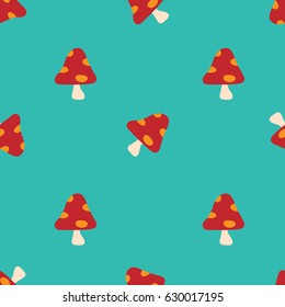 cute mushroom seamless pattern background