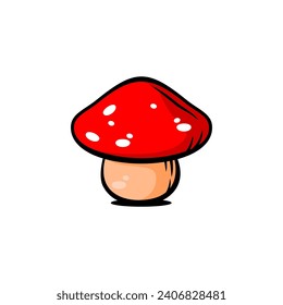 Cute mushroom vector design on white background 