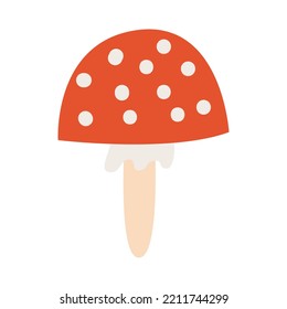 Cute mushroom. Vector illustration on isolated background