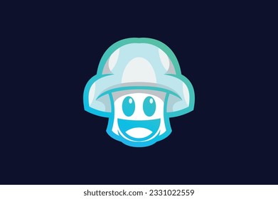 cute mushroom vector template logo design
