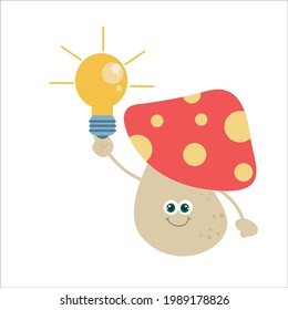 cute mushrooms character vector template design illustration