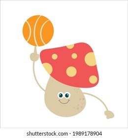 cute mushrooms character vector template design illustration