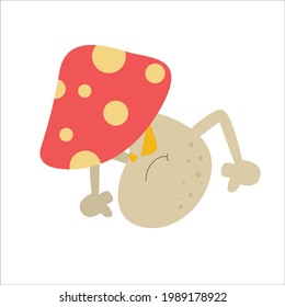 cute mushrooms character vector template design illustration