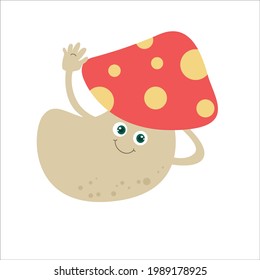 ilustración de diseño de la plantilla de vector de caracteres hongos lindo