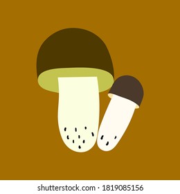 Cute mushrooms in minimalistic style. Print for t-shirt , badge, clothes.
