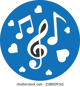 Cute music icon, music note icon vector