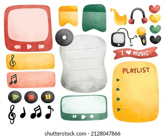 Cute music journal and planner design vector illustration