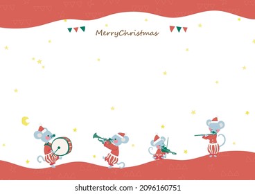 cute music mouse christmas card