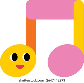 A cute music note character with an expressive face. Great for use in music class, concerts, festivals, children’s songs, performances, outdoor events, and joyful music-themed educational content.