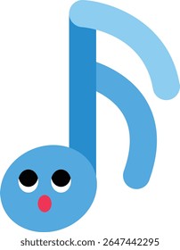 A cute music note character with an expressive face. Great for use in music class, concerts, festivals, children’s songs, performances, outdoor events, and joyful music-themed educational content.