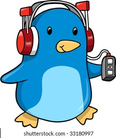 Música Cuidada Vector Pingüino Ilustración
