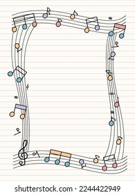 cute musical frame journal border 02